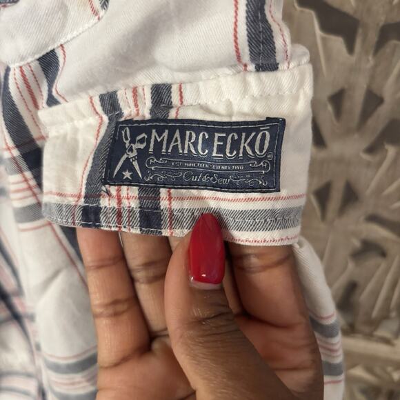 Marc Ecko Shorts Cargo Cut n Sew Multicolor Plaid Mens Size W34 embroidered Logo - Picture 10 of 15